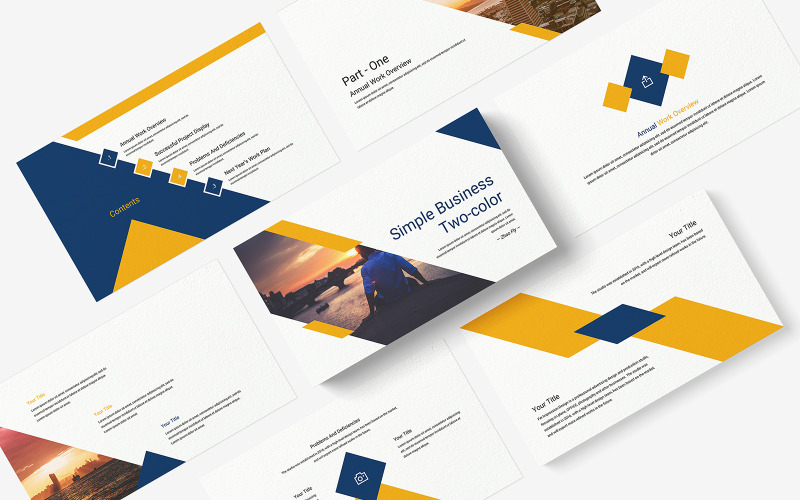 Двухцветный шаблон PowerPoint Simple Business