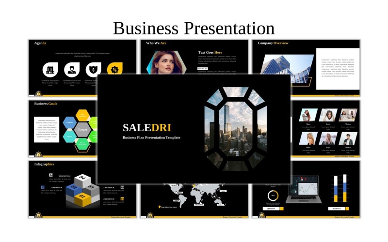 Saledri - Modello PowerPoint di Business Creativo