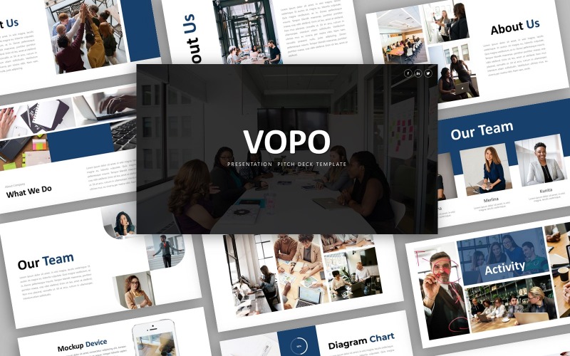 Vopo - Modèle PowerPoint de présentation d'entreprise créative