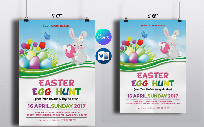 Flyer-Vorlage für die Osterparty – Anpassbar und druckbereit
