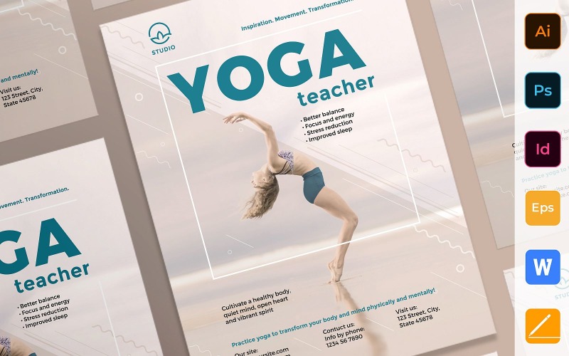 Professionele yoga-instructeur - huisstijlsjabloon