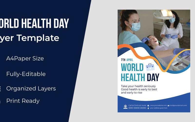 Projekt karty z pozdrowieniami światowego dnia zdrowia