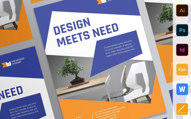 Творчий дизайн інтер'єру плакат фірмового стилю шаблон