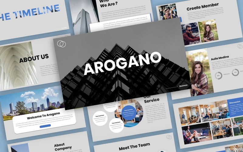 Arogano - Бізнес-презентація Шаблони презентацій PowerPoint