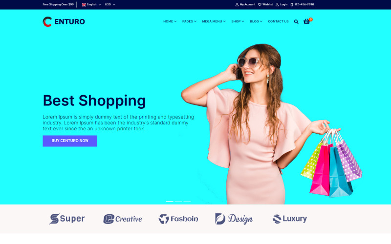 Centuro-多功能电子商务Bootstrap 4 HTML网站模板