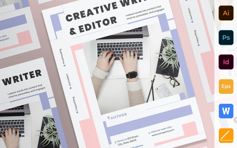 Modèle d'entreprise d'affiche d'auteur créatif