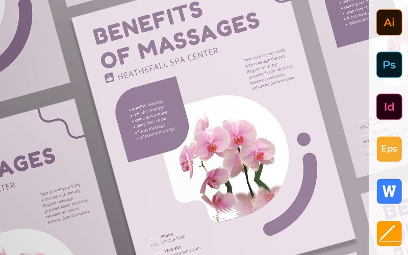 Multifunctionele massage poster huisstijl sjabloon