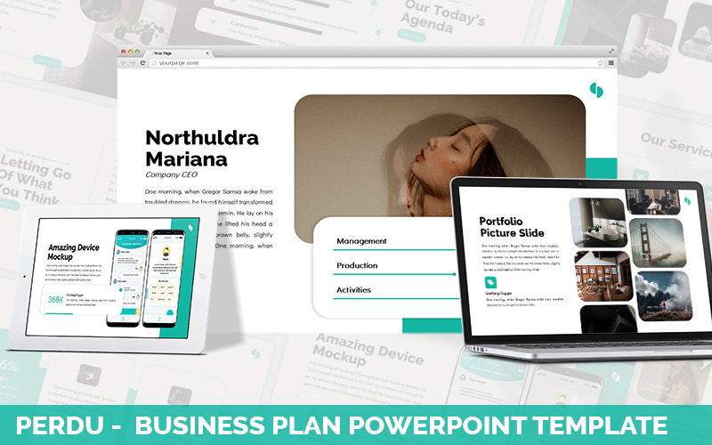 Perdu - Business Plan Sjablonen PowerPoint presentatie
