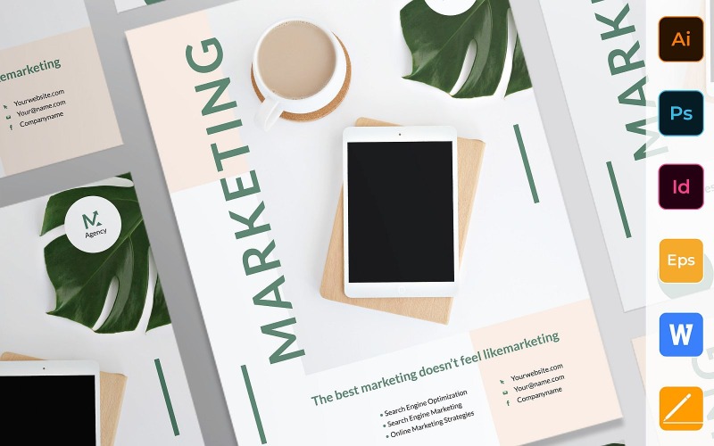 Professzionális digitális marketing cég poszter arculati sablon