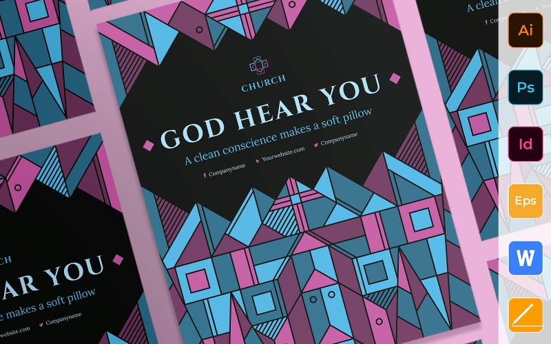 Шаблон фирменного стиля Creative Church Poster