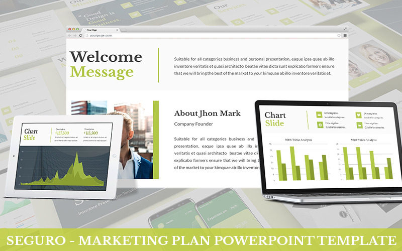 Seguro - szablon programu PowerPoint z planem marketingowym