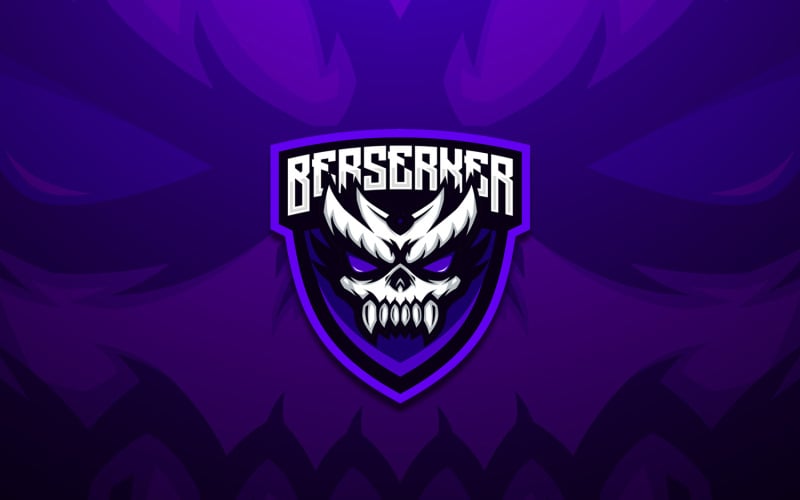 Berserker Skull Mask Mascot Logo