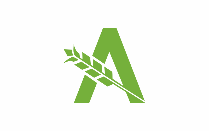 Modello di logo di grano astratto con lettera A
