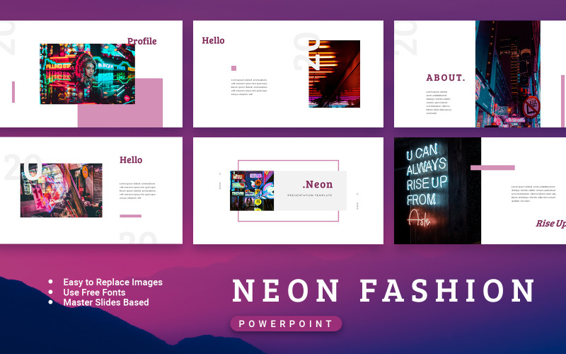 NEON - Fashion Шаблоны презентаций PowerPoint