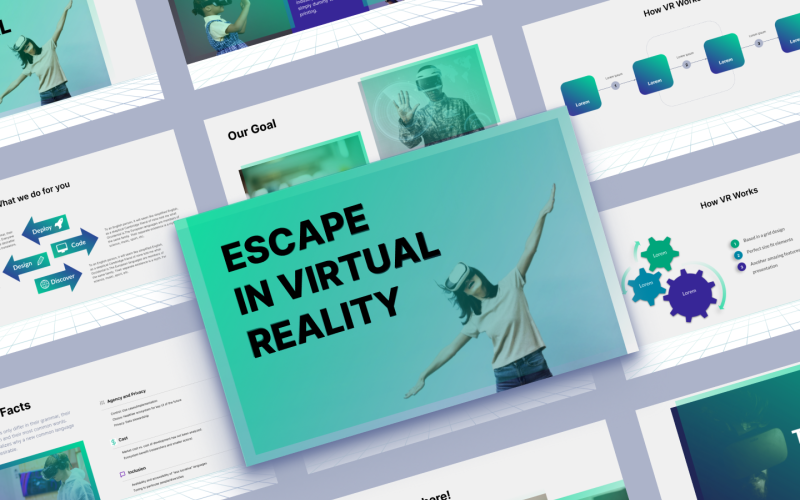 VRTech - Plantilla de diapositivas de Google de realidad virtual / tecnología