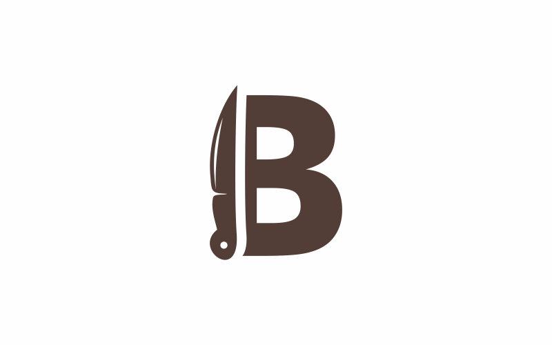 Buchstabe B Messer Logo Vorlage