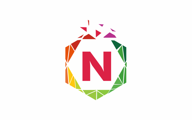 Letter N Hexagon Logo Template