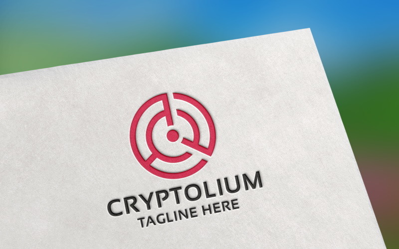 Шаблон логотипа Cryptolium Letter C