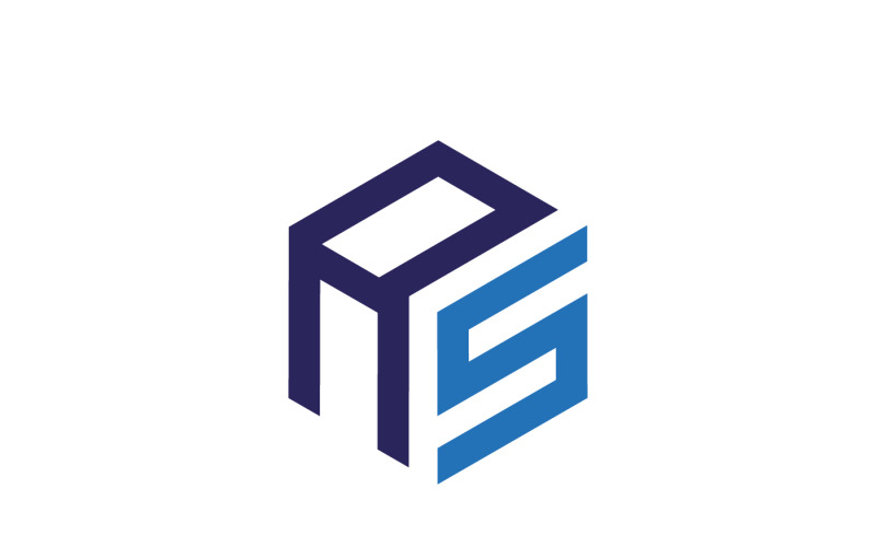 Шаблон логотипа с шестигранной буквой США