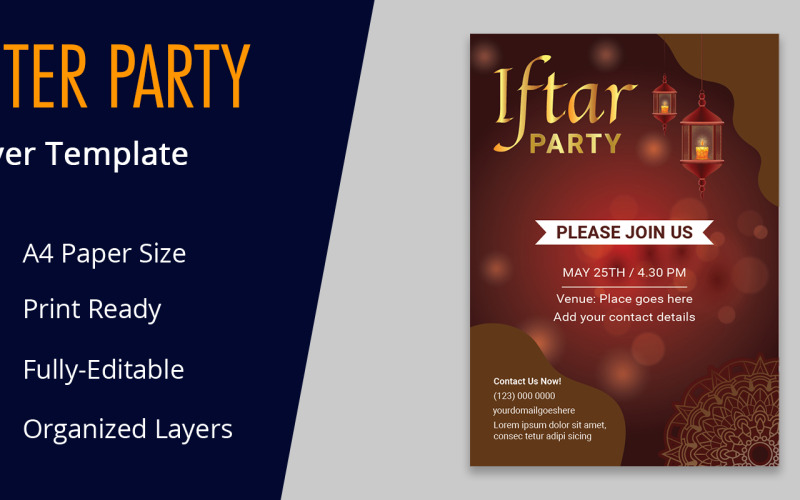 Affiche d'entreprise de célébration de fête Iftar