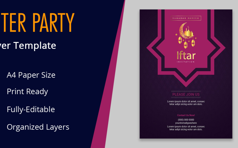 Conception d'identité d'entreprise de bannière de célébration de fête iftar