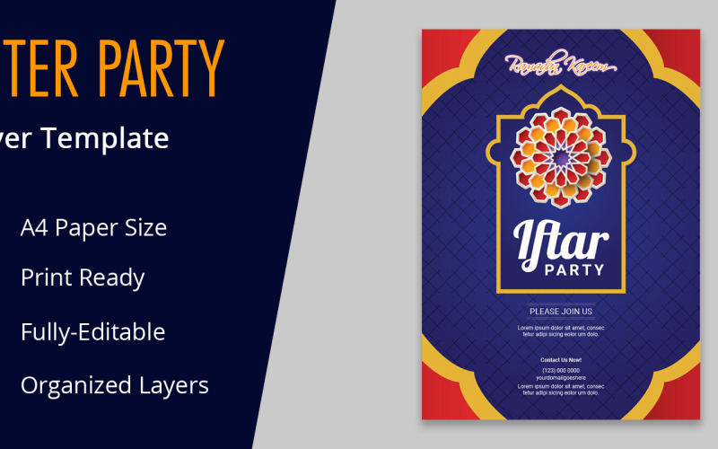 Iftar Party és szemináriumi ünnepi szórólap vállalati tervezés