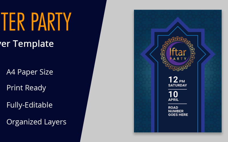 Iftar party ünnepi szórólap tervezés arculati sablon