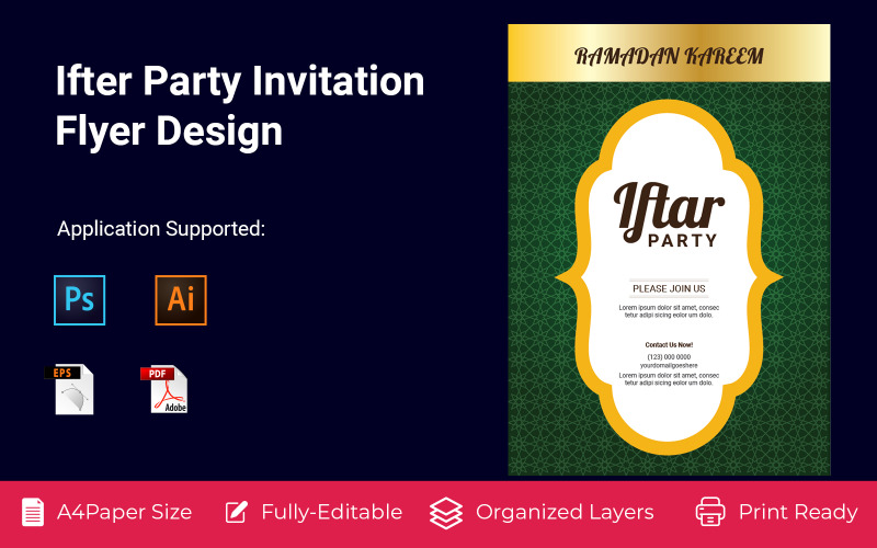 Ifter Party Приглашение на вечеринку Баннер Дизайн фирменного стиля