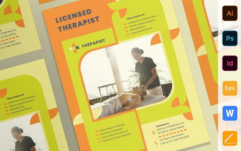 Modèle d'identité d'entreprise d'affiche de thérapeute professionnel