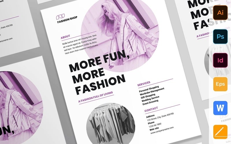 Modello di identità corporativa del manifesto del negozio di moda creativa