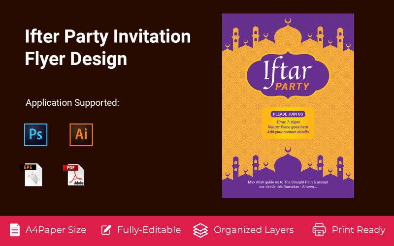 Musulmano Ifter Party Invitation Party Flyer Corporate Identity Design