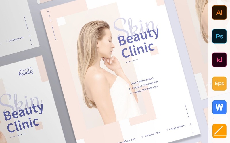 Professzionális Skin Beauty Clinic poszter arculatsablon