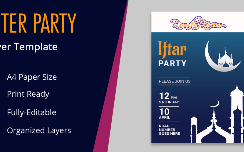 Ramadan Flyer Design for Ifter Party, Seminar Corporate Identity
