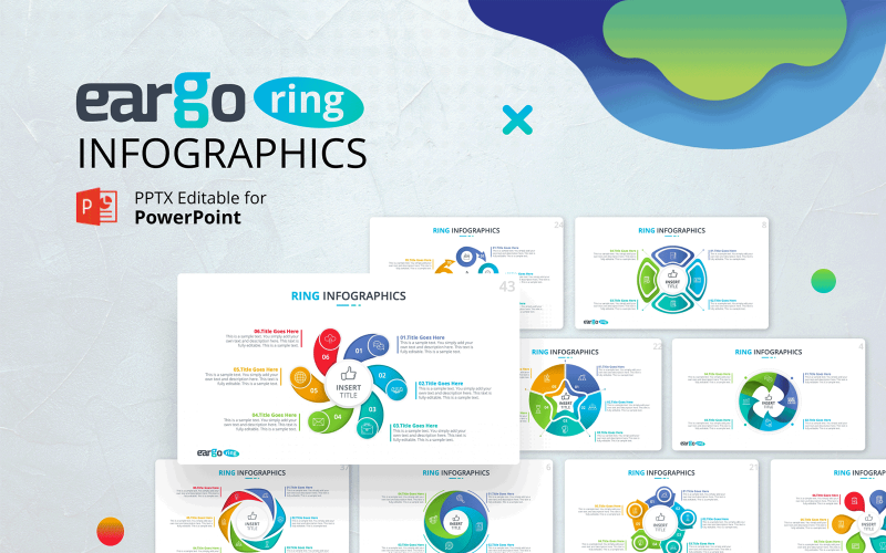 Eargo Ring - Circulaire Infographics PPT-sjabloon