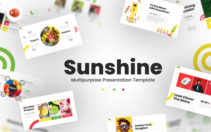 Sunshine - Multifunctionele inhoud Creatief PowerPoint-sjabloon