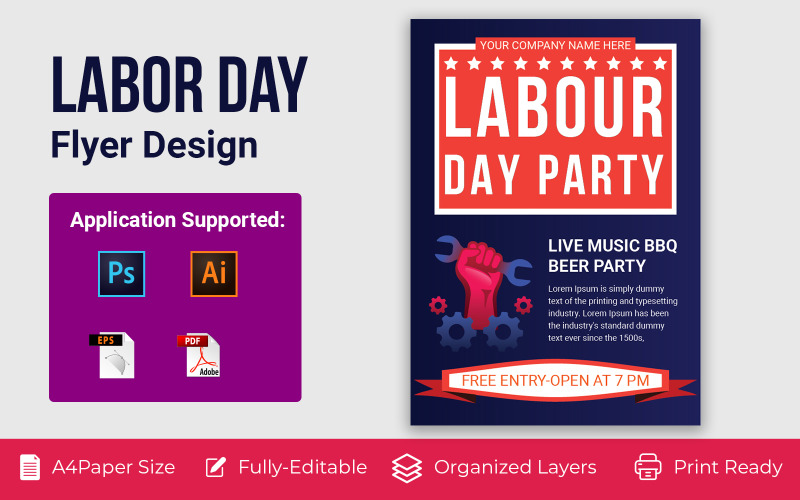 Labor Day Poster Corporate Identity Template