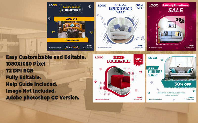 Furniture Ready-to-Use Creative Sale Social Banner