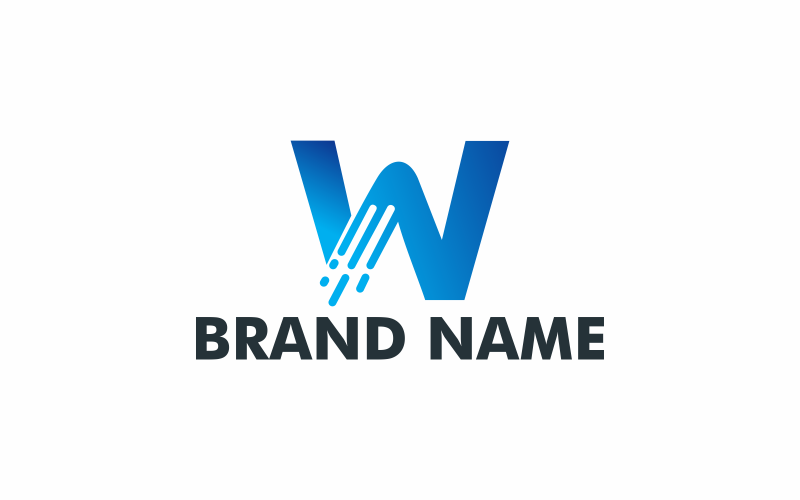 Harf W Teslimat Logo Şablonu