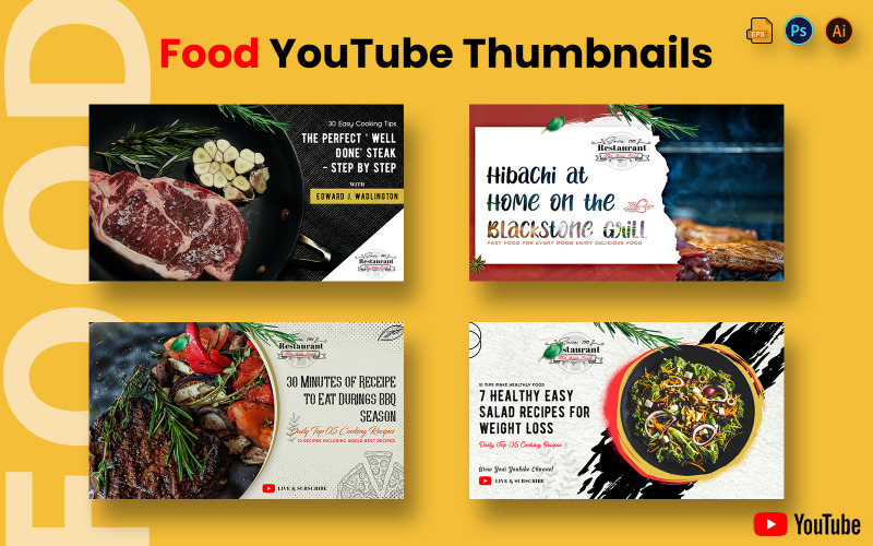 Miniatury na Youtube żywności Media społecznościowe