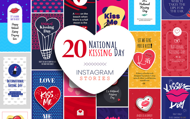 Pacote de histórias do Instagram do Kissing Day