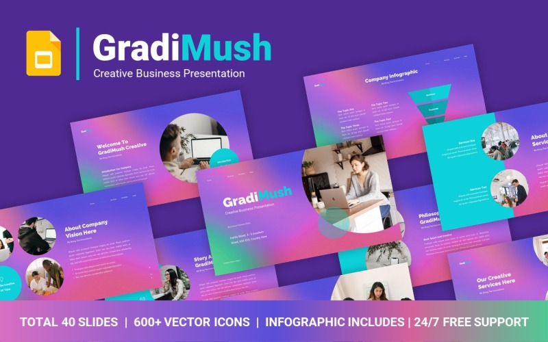 Diapositiva de Google de GradiMush Creative Business Premium