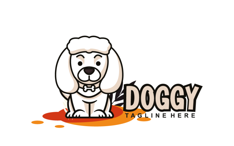 Doggy mascotte Logo ontwerp