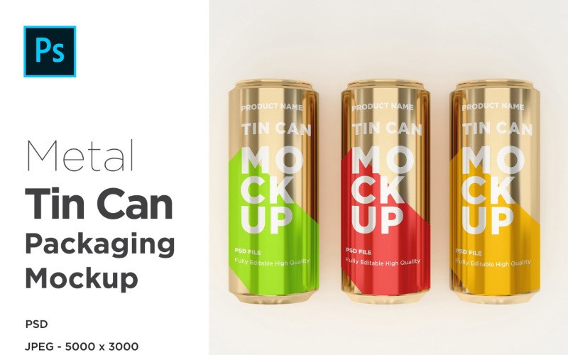 Drei Soda Can Mockup