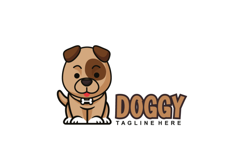 Hond zittend Logo ontwerpsjabloon