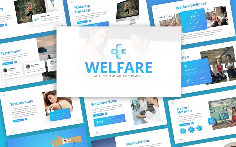 Welfare - Wellness Многоцелевой шаблон PowerPoint