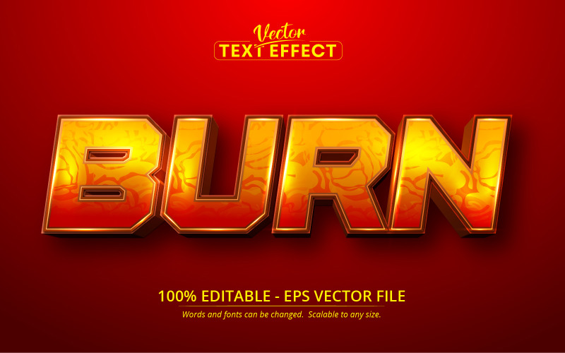 Brandstijl bewerkbare teksteffectvector