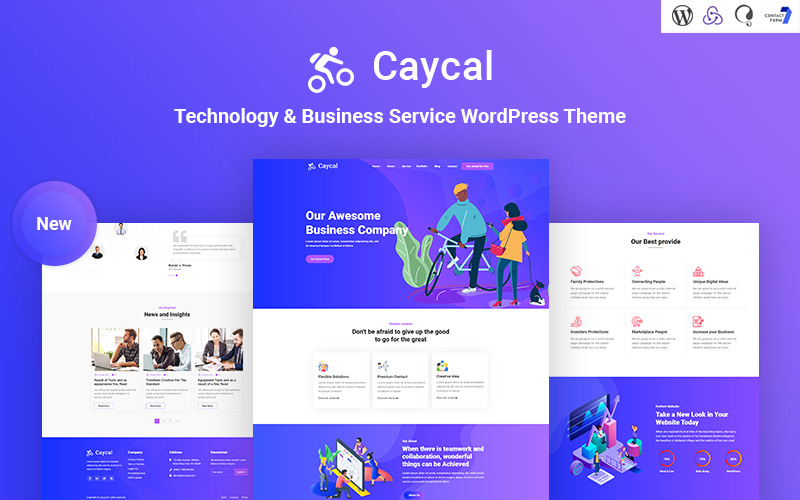 Caycal - motyw WordPress dotyczący technologii startowych i usług biznesowych