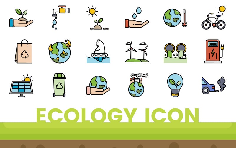 Екологія Iconset шаблон