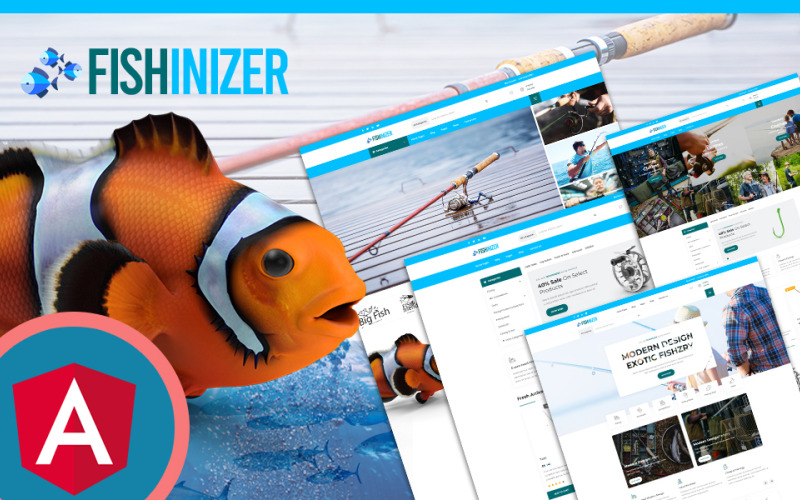 Fishinizer Fishing & Marine Angular JS шаблон