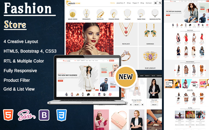 Магазин одягу Електронна комерція HTML 5 Шаблон веб-сайту